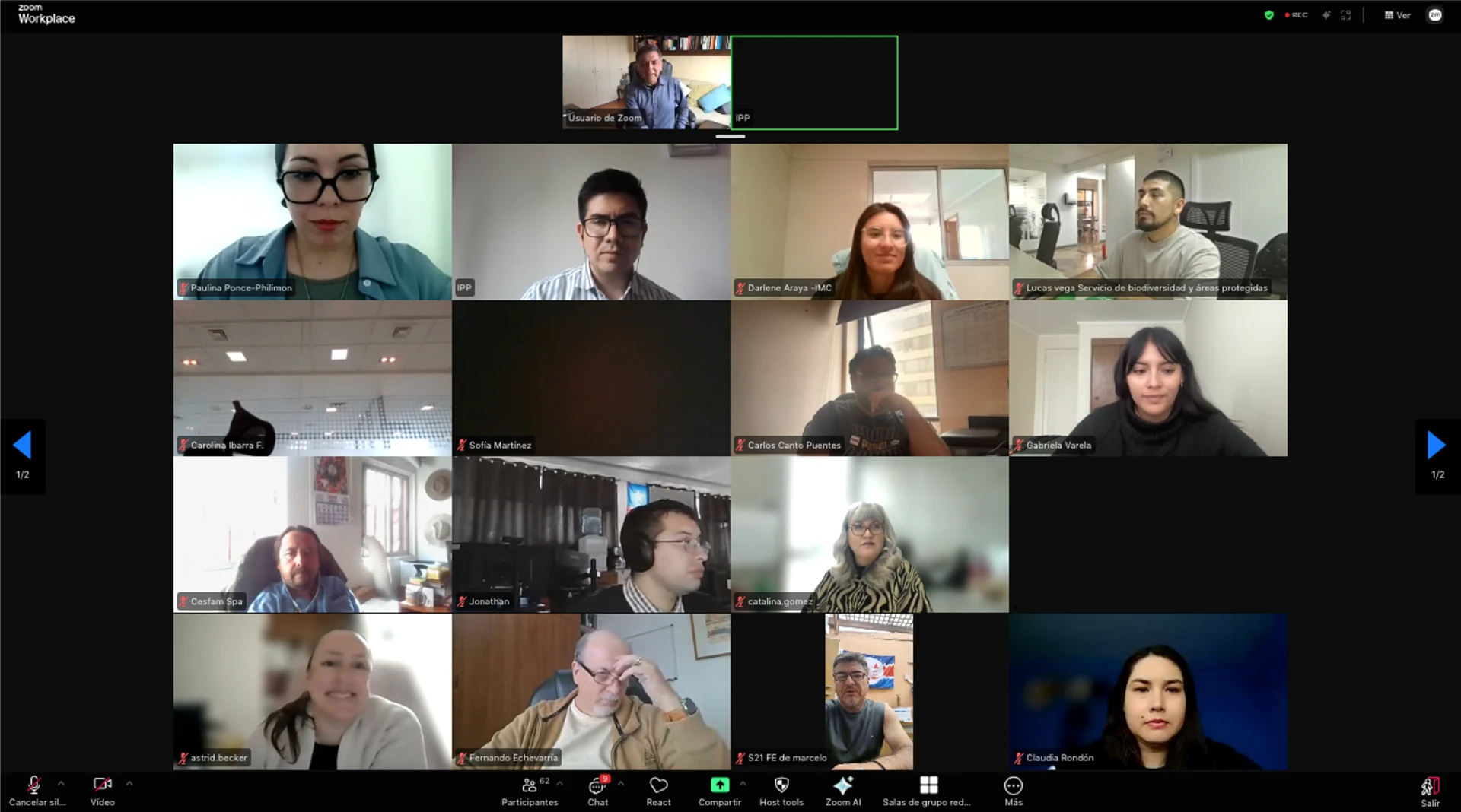 Participantes del taller SIT Antofagasta en modalidad virtual