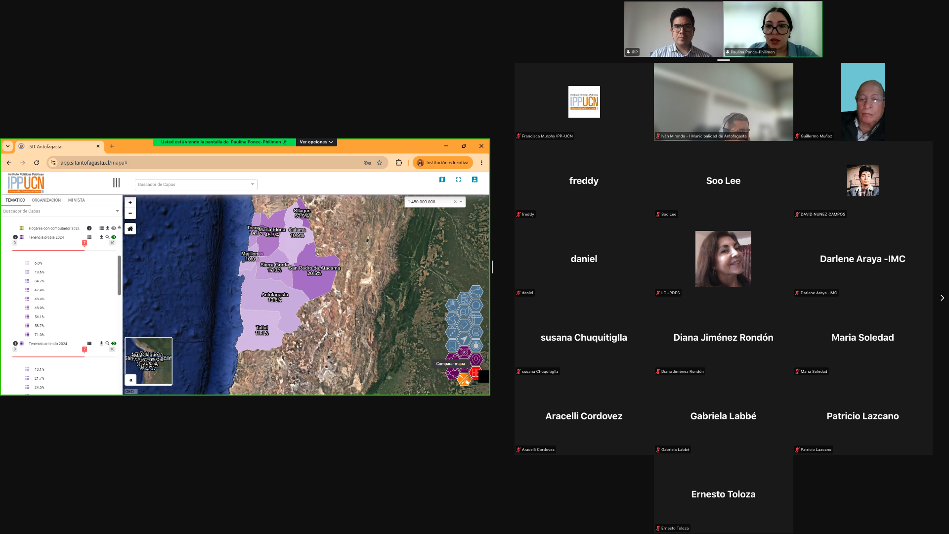 Demostración del visor de mapas del SIT Antofagasta